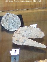 Museo Arqueolgico Profesor Sotomayor. Medalln de lobo y falcata doblada para enterramiento. Iberos
