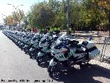 Plaza de Andaluca. Motos de la Guardia Civil estacionadas por la Vuelta Ciclista a Espaa