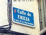 Calle de Emilia. Placa
