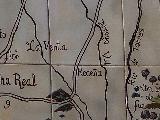 Cortijo de Recena. Mapa de Bernardo Jurado. Casa de Postas - Villanueva de la Reina