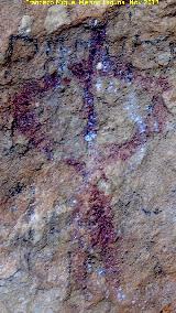 Pinturas rupestres de la Cueva de la Graja-Grupo XII. Antropomorfo superior derecha