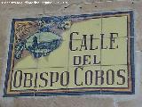 Calle Obispo Cobos. Placa