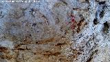 Pinturas rupestres del Abrigo Bermejo. Restos en negro y rojo