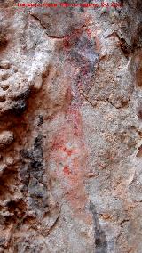 Pinturas rupestres de la Cueva del Fraile I. Figura ovalada rayada