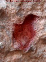 Pinturas rupestres de la Cueva del Fraile I. Hendidura pintada de rojo