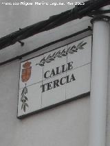 Calle Tercia. Placa