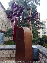 Monumento del Camino Mozrabe. En los jardines de la Escuela de Arte