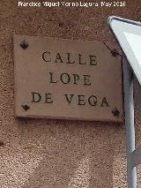 Calle Lope de Vega. Placa