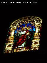 Catedral de Jaén. Vidrieras. Vidriera central de la fachada. Salvator Mundi