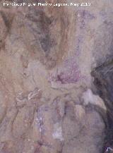 Pinturas rupestres de la Cueva del Sureste del Canjorro. Pinturas a la derecha del la figura mayor
