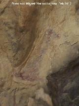 Pinturas rupestres de la Cueva del Sureste del Canjorro. Figura techo derecha