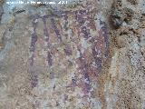 Pinturas rupestres del Abrigo de Vtor I. Pectiniforme de la izquerda