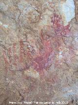 Pinturas rupestres del Abrigo de Mingo. Zig zag y mancha antropomorfa