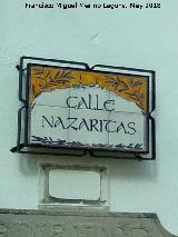 Calle Los Nazaritas. Placa