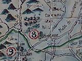 Cruz de Burguillos. Mapa de Bernardo Jurado. Casa de Postas - Villanueva de la Reina