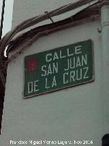 Calle San Juan de la Cruz. Placa