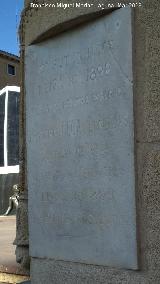 Cenotafio a Goya. Placa