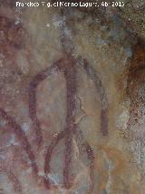 Pinturas rupestres del Arroyo del Santo. Grupo 1. Antropomorfo superior derecha