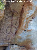 Pinturas rupestres del Arroyo del Santo. Grupo I. Antropomorfo inferior y restos