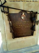 Monumento del Hermano Abanderado de los Santos. Placa