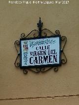 Calle Virgen del Carmen. Placa nueva