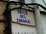 Calle Virgen del Carmen. Placa antigua