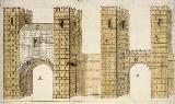 Puerta del Osario. Antigua y moderna. Archivo de Simancas. Siglo XVIII