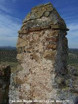 Castillo del Berrueco. Almena apuntada del Torren circular izquierdo