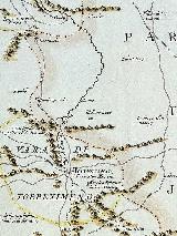 Castillo del Berrueco. Mapa del Partido de Martos 1735