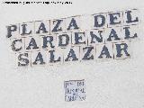 Plaza del Cardenal Salazar. Azulejos y antigua placa