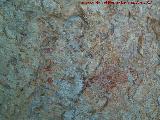 Pinturas rupestres del Abrigo de Aznaitn de Torres I. Restos indefinidos y posible antropomorfo golondrina