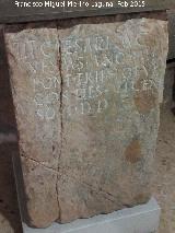 Historia de Vilches. Basa de mrmol con inscripcin siglo I. Museo Arqueolgico de Linares