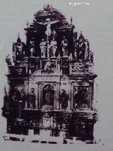 Iglesia de Ntra Sra de la Natividad. Foto antigua. Retablo del siglo XVI perdido en la Guerra Civil. Foto de Andrs Martnez Pulido