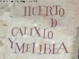 Huerto de Calixto y Melibea. 