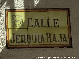 Calle Jerquia Baja. Placa