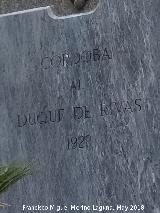 Monumento al Duque de Rivas. Placa