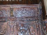 Catedral de Jaén. Coro. San Jorge. Relieve sobre la talla principal