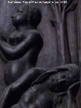 Catedral de Jaén. Coro. Creación de Adán y Eva. Detalle