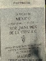 Monumento a Sor Juana Ins de la Cruz. Inscripcin