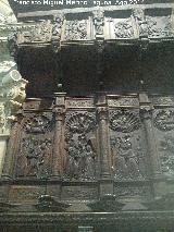 Catedral de Jaén. Coro. Entrada del Arca en Jerusalén. Vegetal, Teofanía de Mambré y la Entrada del Arca en Jerusalén