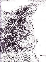 Calle Milln de Priego. Mapa de 1887 donde se aprecia que por debajo de esta calle apenas existan edificaciones