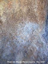 Pinturas y petroglifos rupestres del Abrigo de los cortados del Canjorro. Grabados