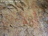 Pinturas y petroglifos rupestres del Abrigo de los cortados del Canjorro. Restos de pintura