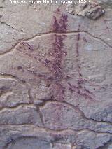 Pinturas rupestres del Abrigo del Rajn. Cruz inferior