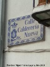 Calle Calderera Nueva. Placa