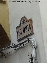Calle Gloria. Placa
