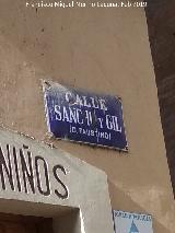 Calle Sancho y Gil. Placa antigua