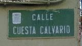 Calle Cuesta Calvario. Placa