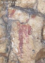 Pinturas rupestres de la Cueva de los Soles Abside II. Figura a la derecha del antropomorfo de la derecha