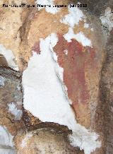 Pinturas rupestres de la Cueva de los Soles Abside VIII. Resto de figura daada por el expolio